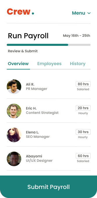 Payroll takes just a few clicks